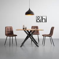 Étkezőasztal Hannes - akáciaszínű/fekete, Modern, fa/fém (120/80/76cm) - Mömax