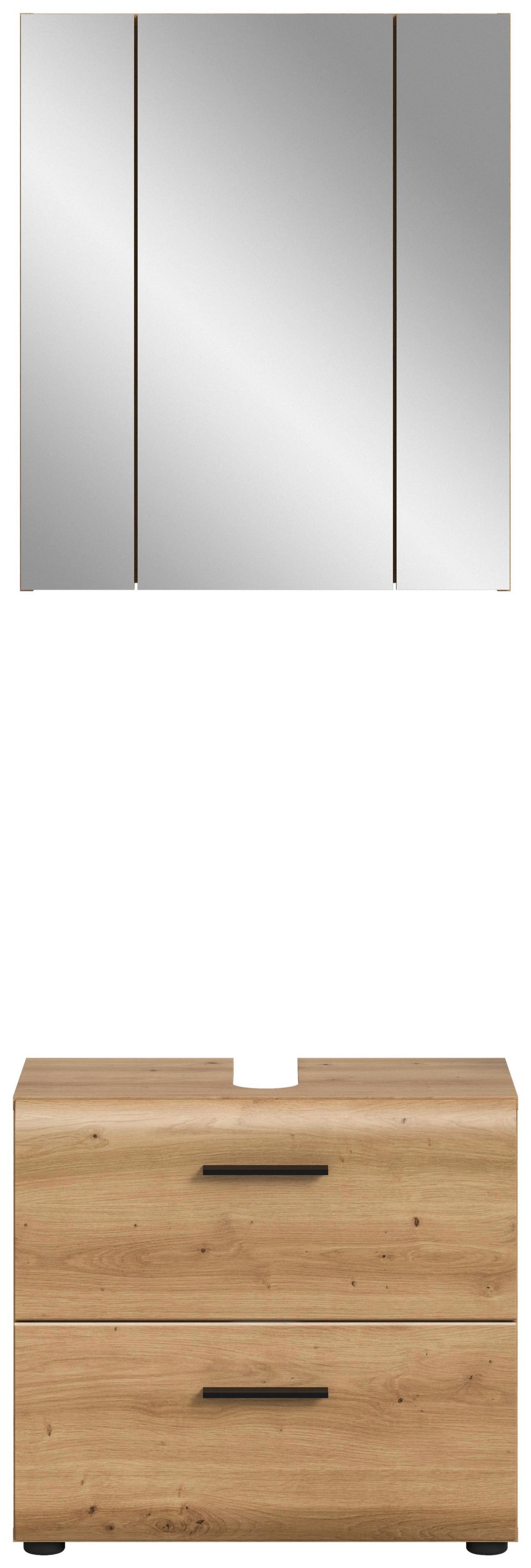 BADEZIMMER ICE - Schwarz/Eiche Artisan, Basics, Holzwerkstoff (60cm) - MID.YOU