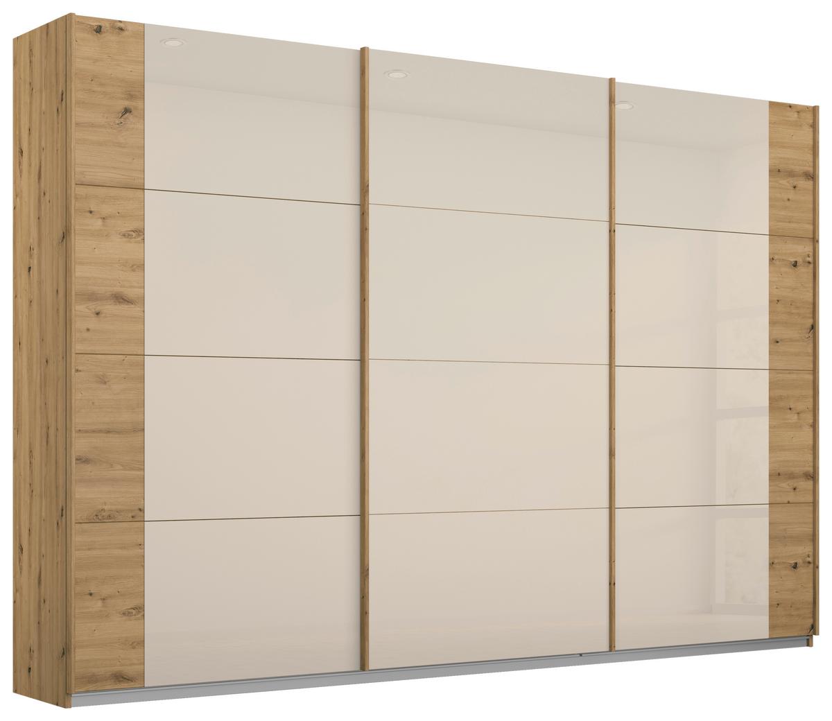 Ormar S Kliznim Vratima Artemis - hrast Artisan/boje šampanjca, Moderno, staklo/drvni materijal (271/210/62cm) - Modern Living