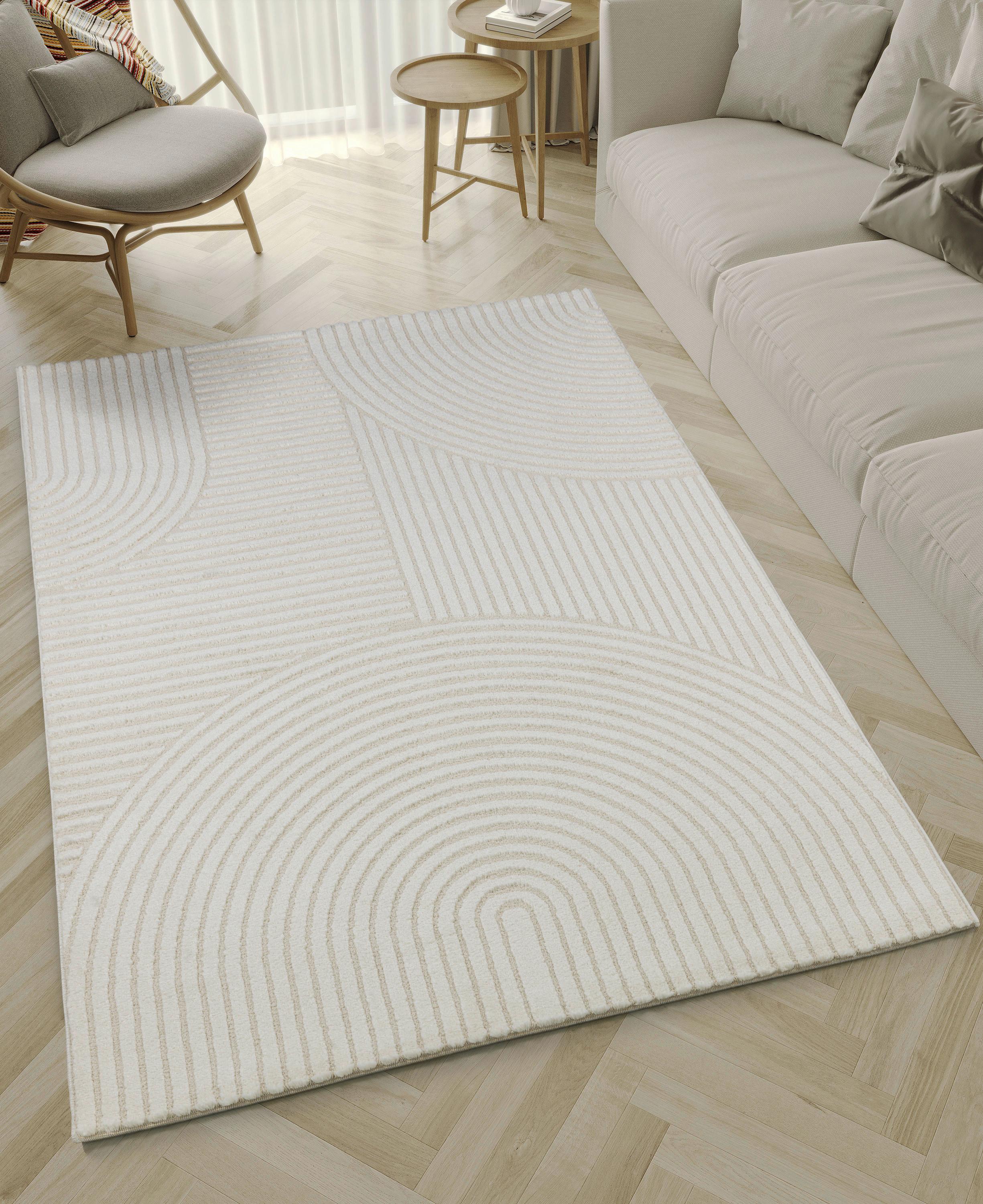 Webteppich Elio Creme ca. 80x300cm - Beige/Creme, KONVENTIONELL, Textil (80/300cm)