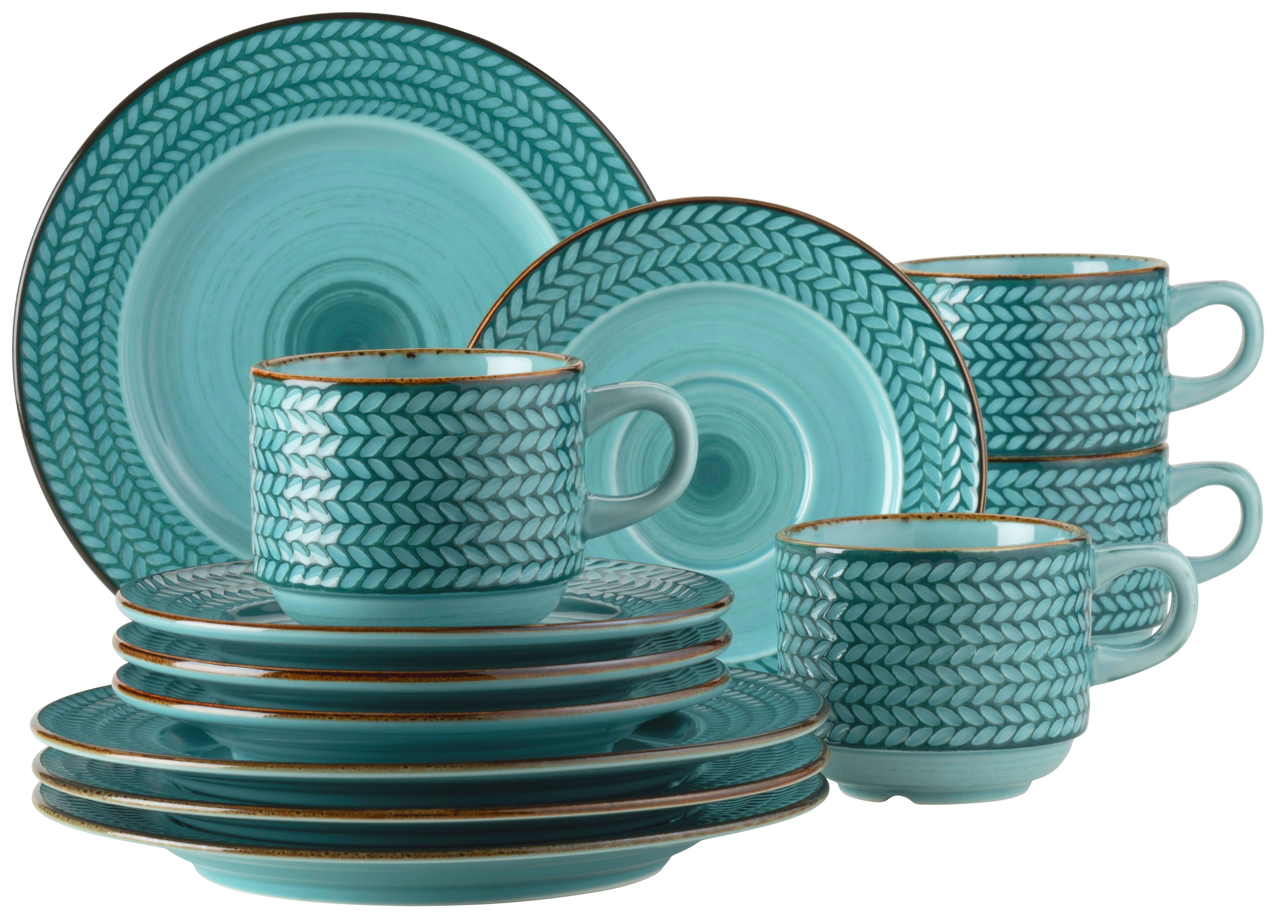 KAFFEESERVICE 931942, BLAU POSTSICHER - Blau, Basics, Keramik (24,5/24,5/22,5cm) - Mäser