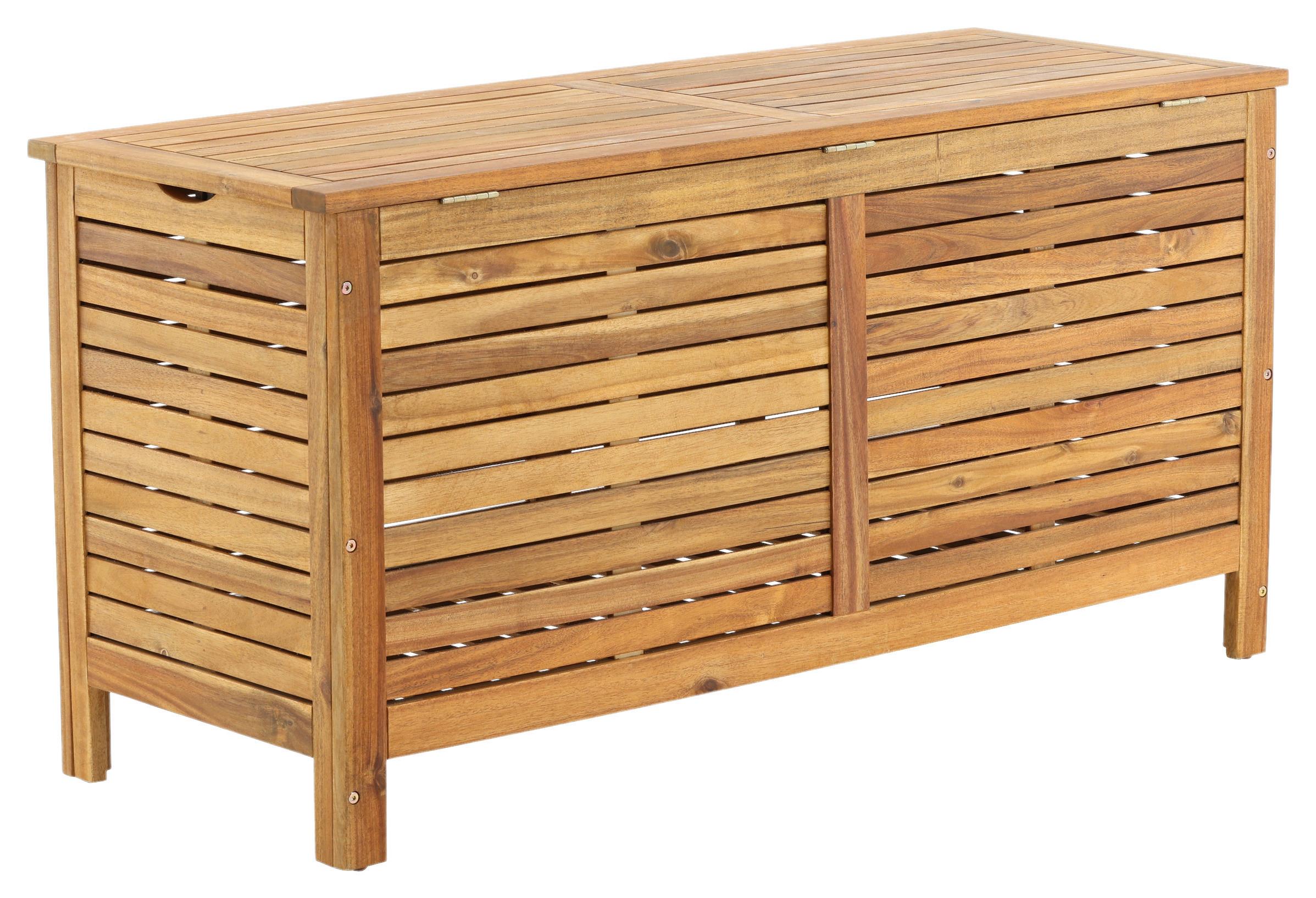 Kissenbox Marion ca. 130x65x48 cm Akazie massiv - Akaziefarben, KONVENTIONELL, Holz (130/64.5/48cm) - Gardenson