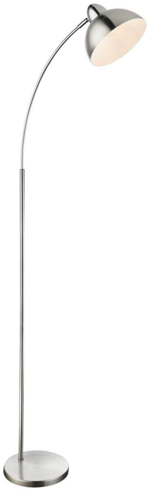 Stehleuchte Leana max. 40 Watt - Weiß/Nickelfarben, Trend, Metall (50/23/155cm) - Globo