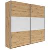 Omara Z Drsnimi Vrati Saturn - srebrne barve/barve hrasta, Konvencionalno, kovina/leseni material (218/210/59cm) - Mömax