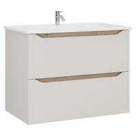 Waschbeckenunterschrank Mallorca Kaschmir/Eiche - Kaschmir/Weiß, MODERN, Keramik/Holzwerkstoff (80/62/46cm) - Based
