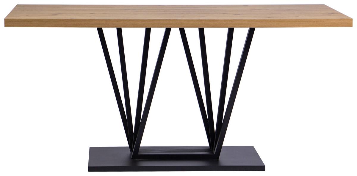 Jedilna Miza Brad, Barva Hrasta, 160x90 - črna/hrast artisan, Konvencionalno, kovina/leseni material (160/75/90cm) - MID.YOU