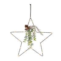 GWIAZDA DEKORACYJNA 20HGB41013L - zielony/kolor naturalny, Lifestyle, tworzywo sztuczne/metal (39/52,5cm) - X-Mas