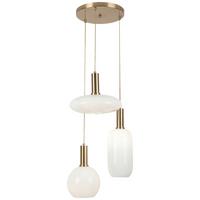 Lampă suspendată Sinopia - alb/auriu, Basics, sticlă/metal (40/40cm)