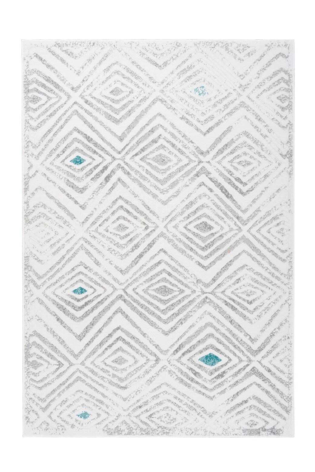 Läufer Vancouver 410 Weiss/grau 80x150 - Weiss/Grau, Basics, Textil (80/150cm) - Kayoom