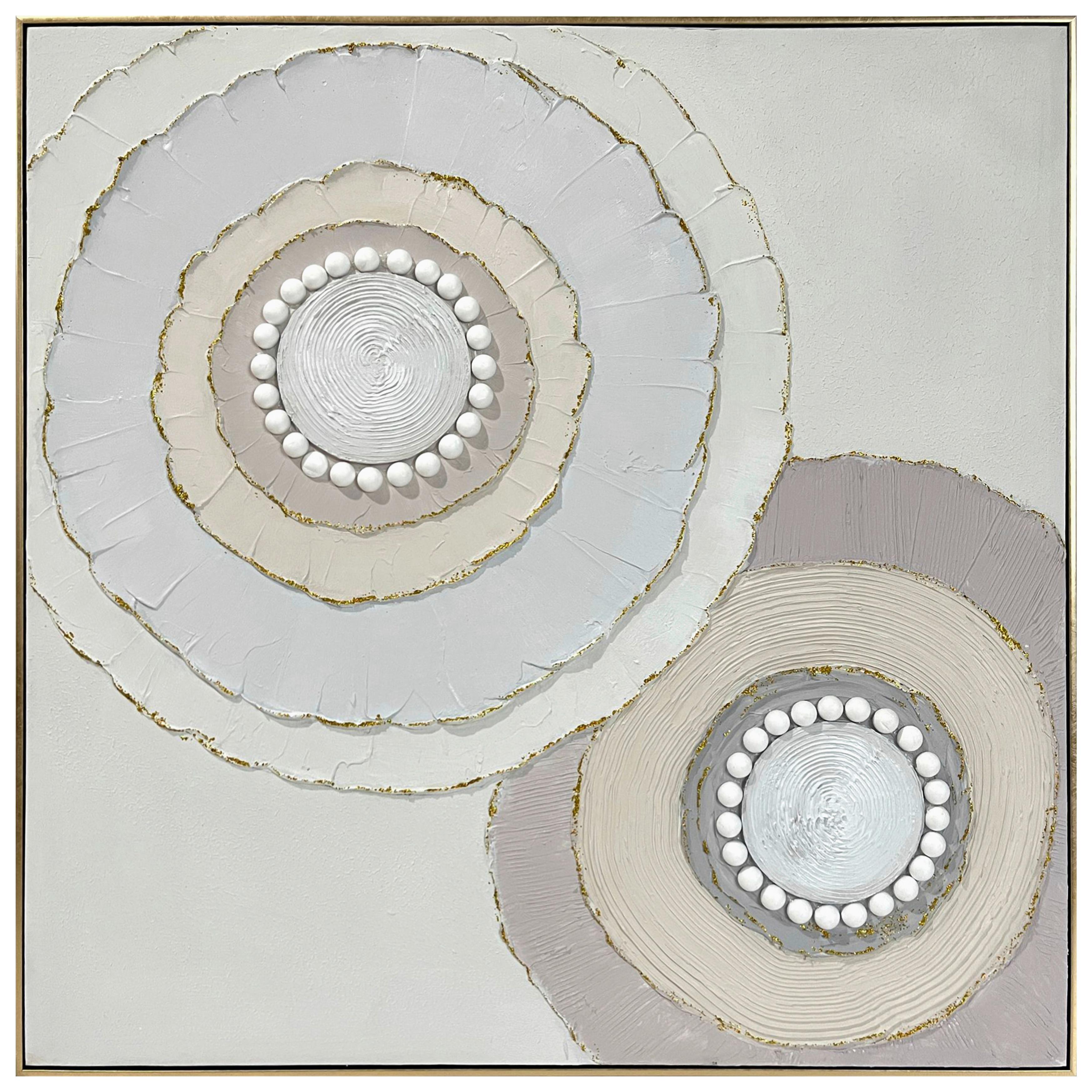 Keilrahmenbild Adele Grau/Beige ca. 102x102cm - Beige/Goldfarben, Modern, Holz/Kunststoff (102/102/4,5cm) - Mömax