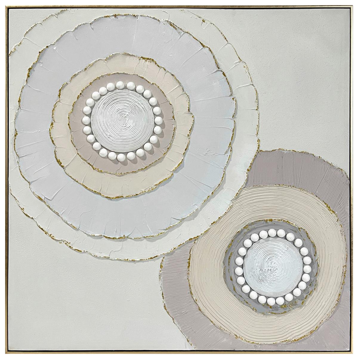 Keilrahmenbild Adele Grau/Beige ca. 102x102cm - Beige/Goldfarben, Modern, Holz/Kunststoff (102/102/4,5cm) - Mömax