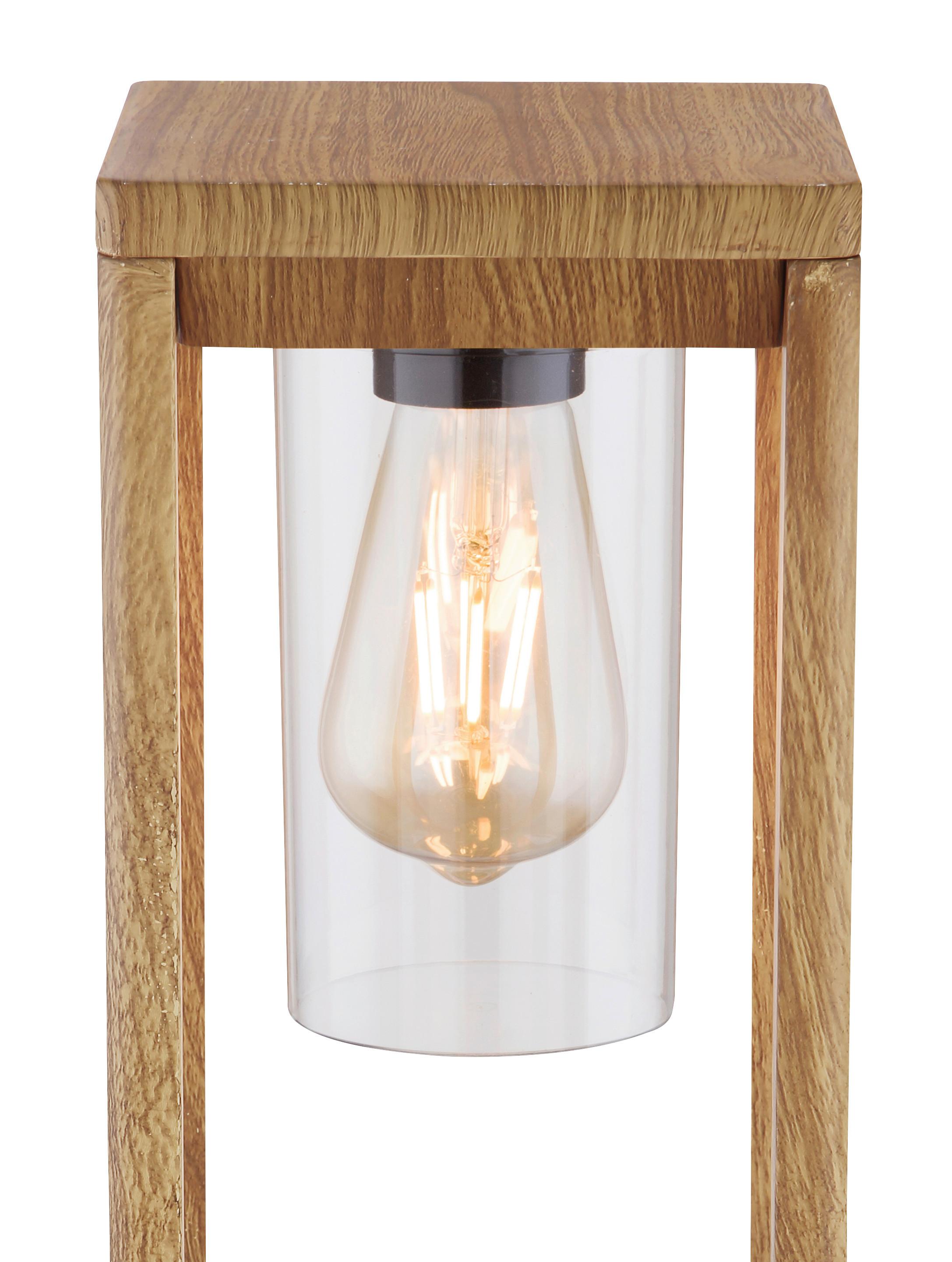 Außenleuchte Candela in Naturfarben max. 15 Watt - Klar/Naturfarben, Basics, Kunststoff/Metall (15/15/50cm) - Globo