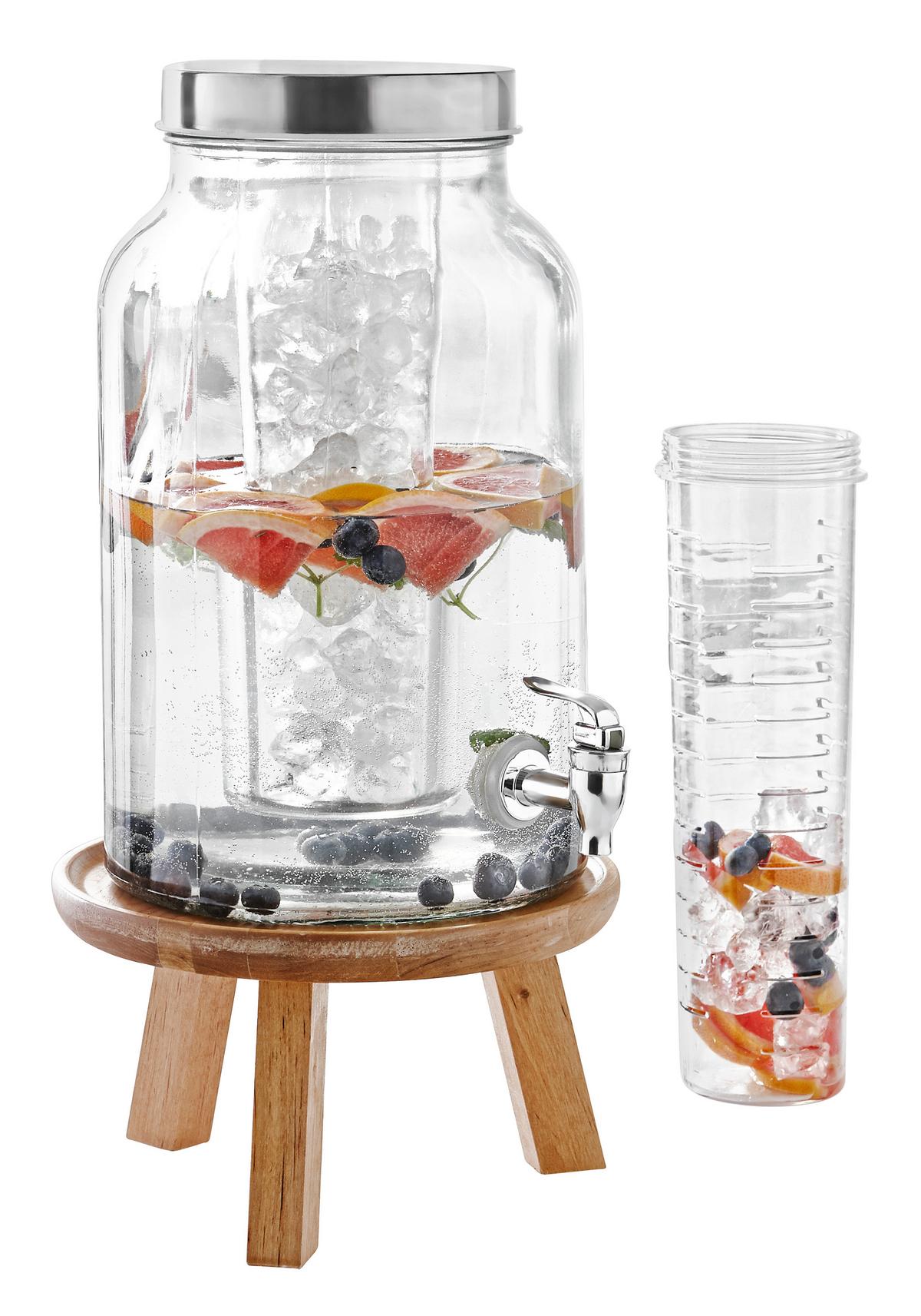 DOZOWNIK DO NAPOJÓW 50684-2 - kolor stalowy/przezroczysty, Basics, tworzywo sztuczne/metal (5,6l) - Novel