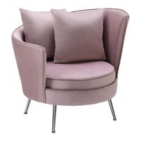 Scaun de relaxare CHERIE - roz, Modern, metal/textil (87/84/85cm) - Bessagi Home