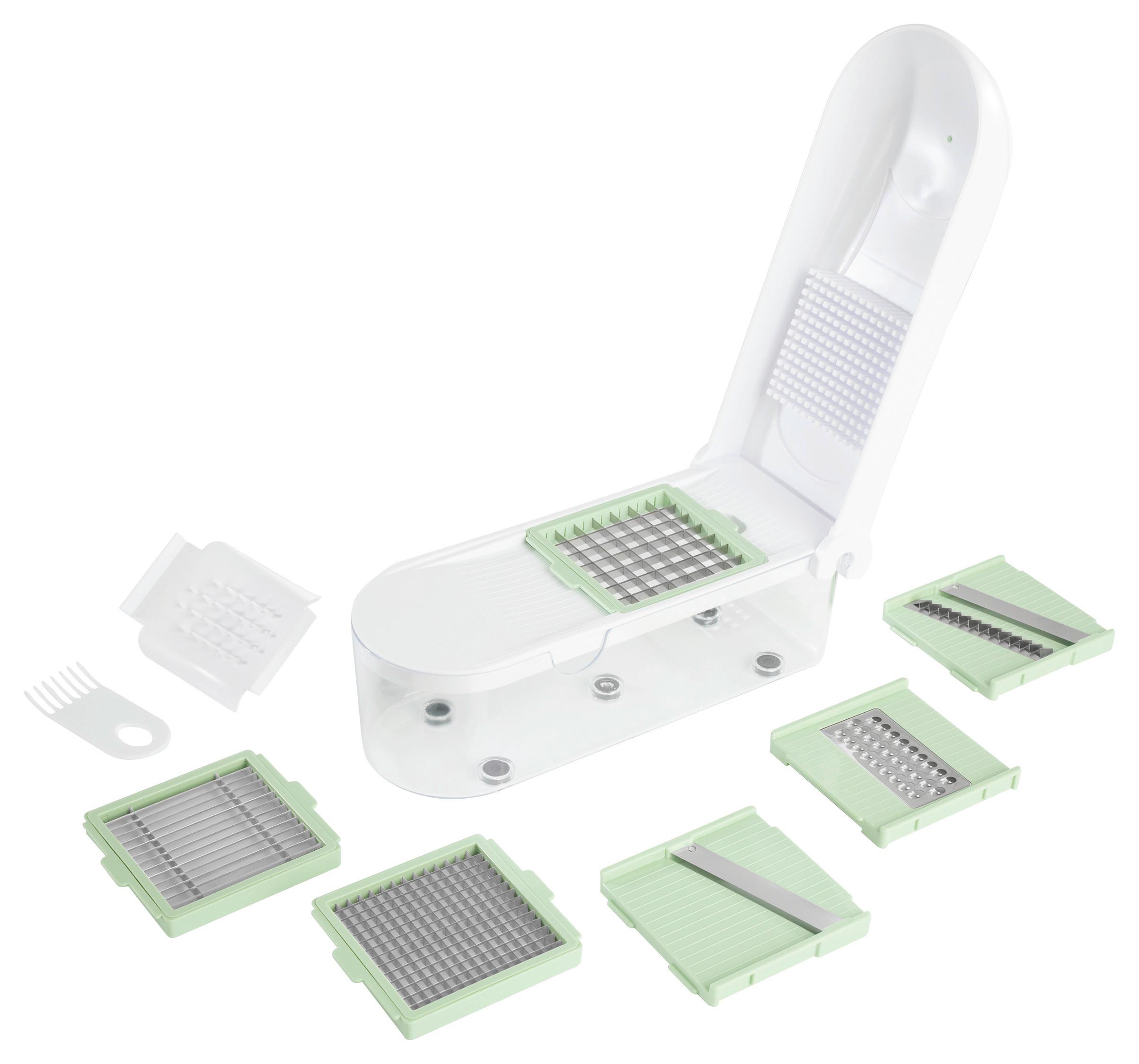 SET COUPE-LÉGUMES GOURMETMAXX MULTI-SCHNEIDER - vert sauge/blanc, KONVENTIONELL, métal/matière synthétique (27,5/11,5/9,5cm)
