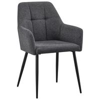 KRZESŁO Z PODŁOKIETNIKAMI MAJA - czarny/szary, Modern, metal/tkanina (58/86/61cm) - Mömax