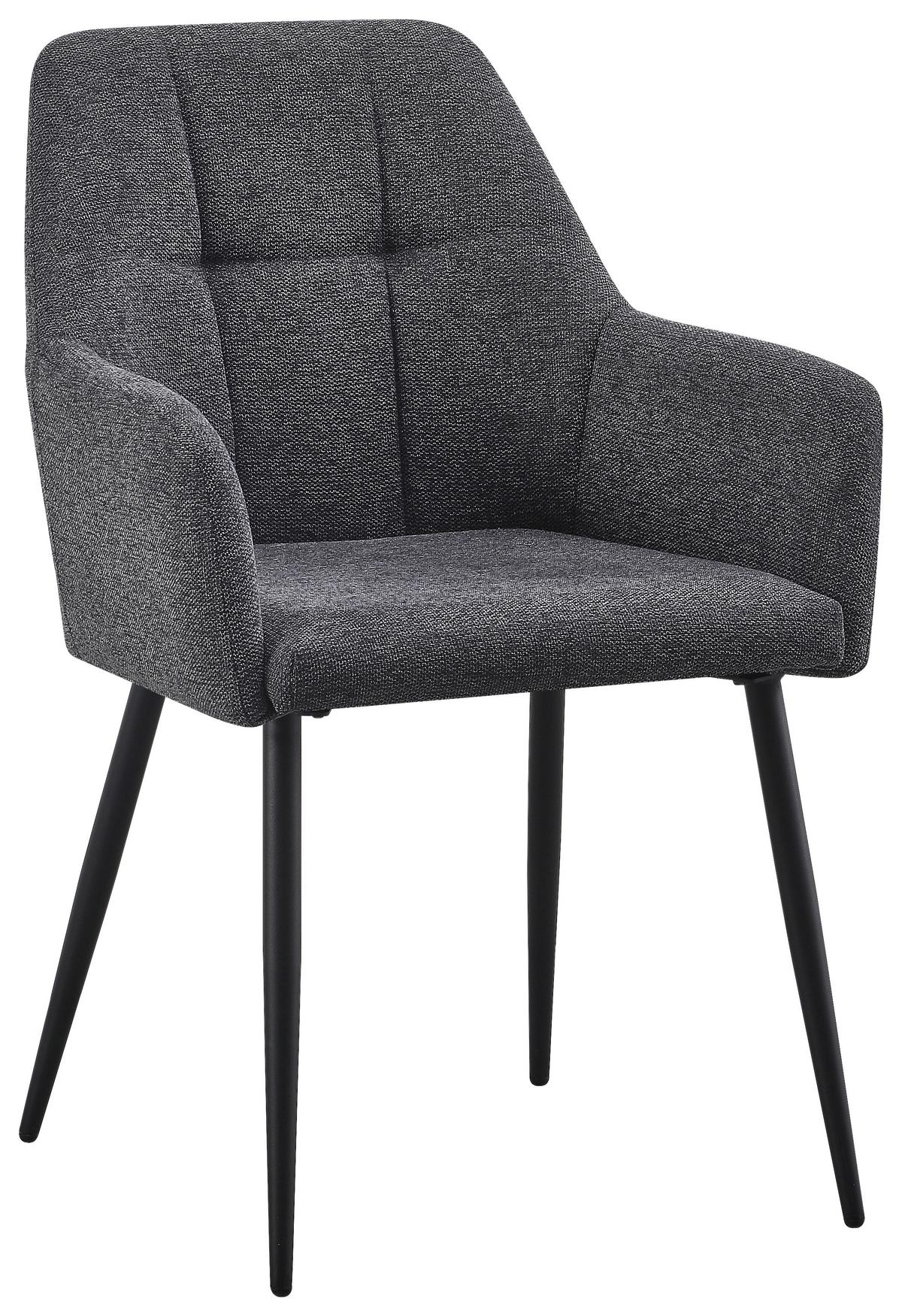 KRZESŁO Z PODŁOKIETNIKAMI MAJA - czarny/szary, Modern, metal/tkanina (58/86/61cm) - Mömax