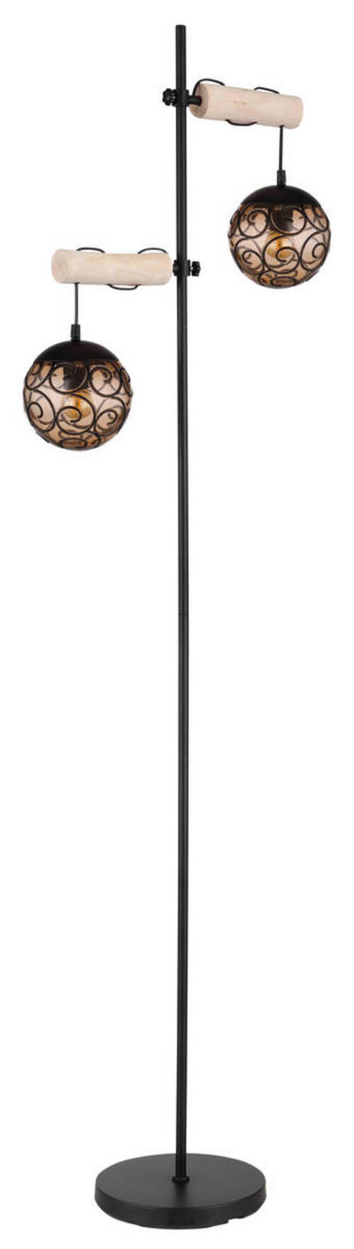 Stoječa Svetilka 15660s - črna/naravne barve, Design, kovina/umetna masa (51/25/168cm) - Globo
