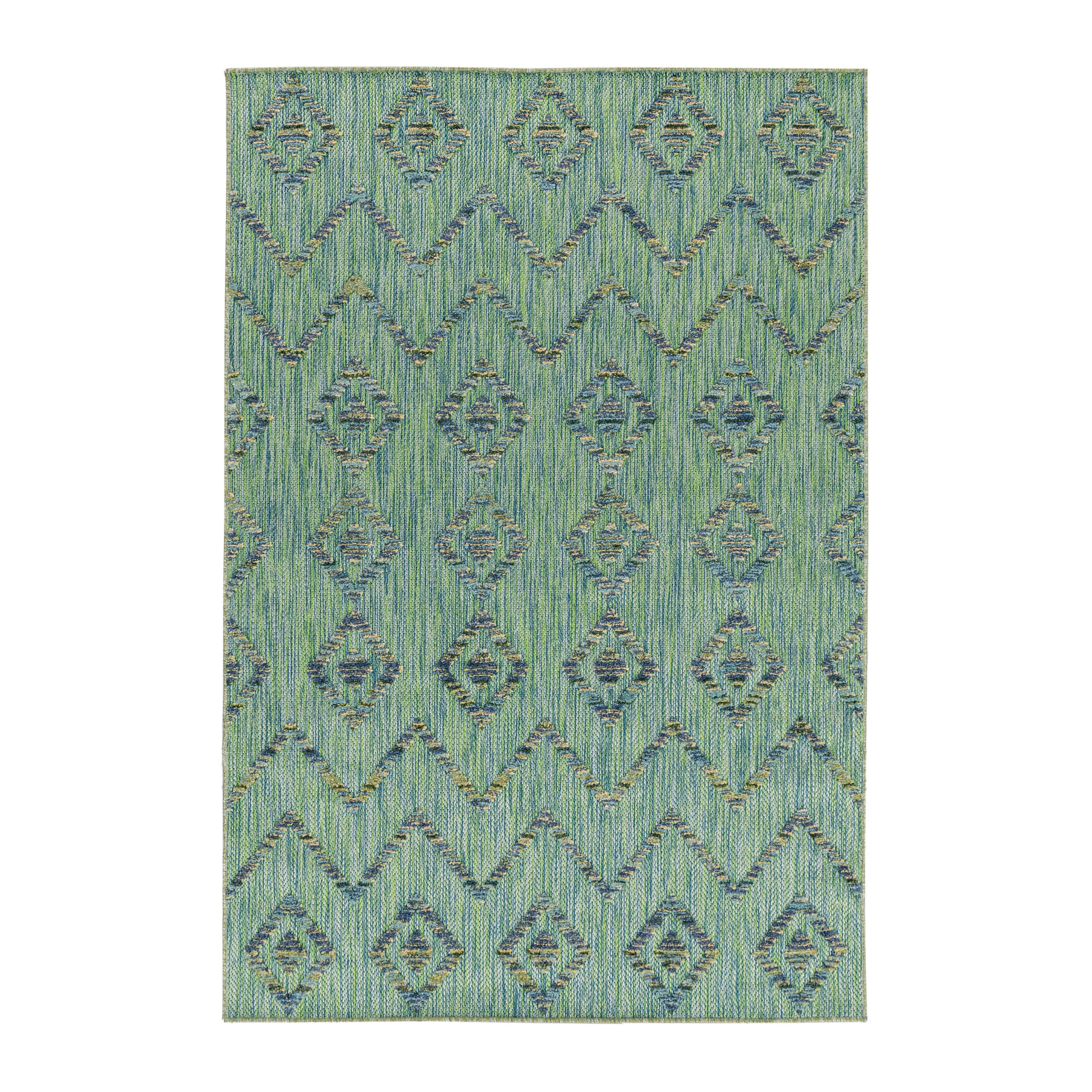 Flachwebeteppich Bahama Grün ca. 140x200cm - Grün, Design, Textil (140/200cm) - Novel