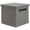 LÅDA MED LOCK FOLDABLE - vit/svart, papper/textil (29,5/28/30cm) - Mömax