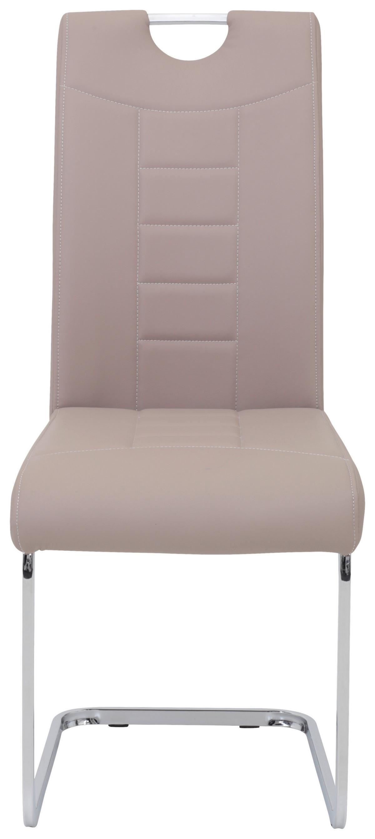 Schwingstuhl 2er-Set Ruby S Cappuccino gepolstert - Chromfarben/Weiß, MODERN, Textil/Metall (44/104/57,5cm) - MID.YOU