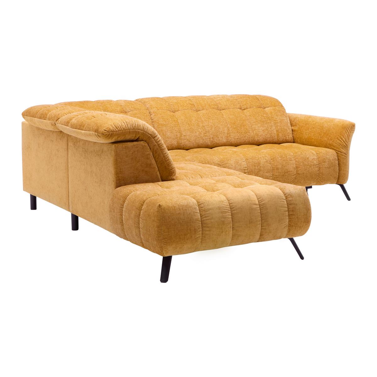 Wohnlandschaft New York Links Bronze ca. 288x87-104x261cm - Schwarz/Bronzefarben, MODERN, Holzwerkstoff/Textil (288/87-104/261cm) - Premium Living