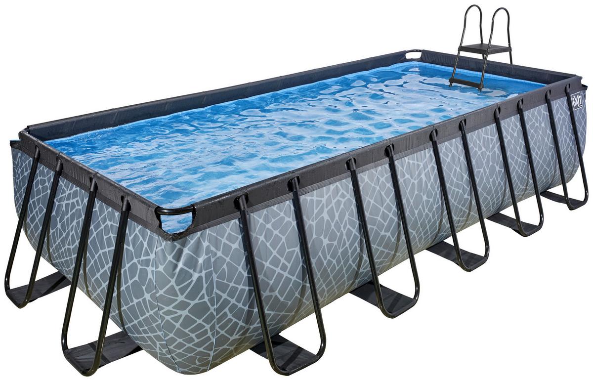 Bazen Exit Stone Pool, Črpalka S Peščenim Filtrom, 540x250cm - siva, Konvencionalno (540/250/122cm) - EXIT Toys