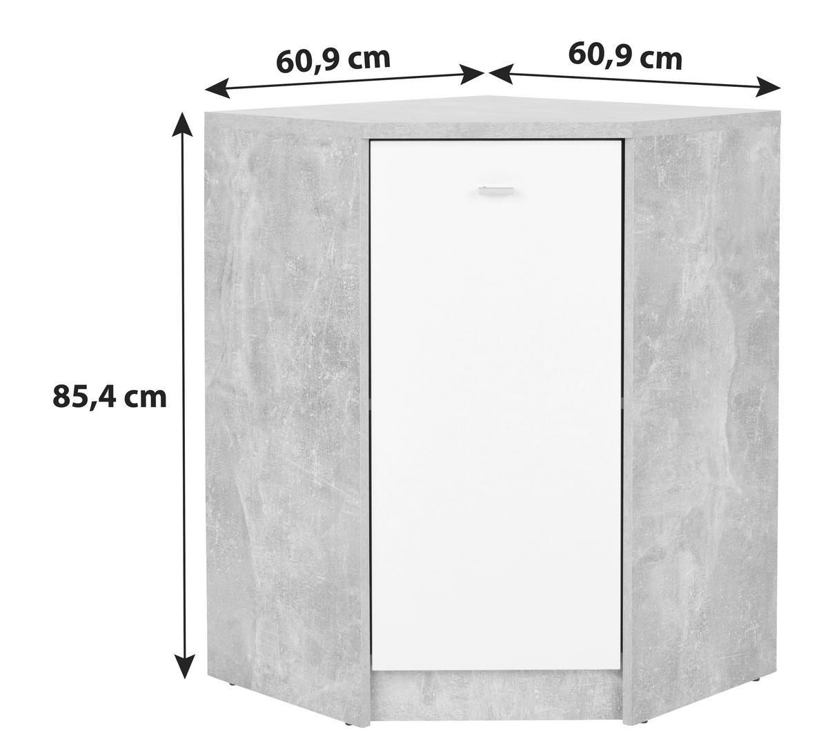 Kotna Komoda 4-you New, Bela, Barva Hrasta - barve kroma/črna, Moderno, umetna masa/leseni material (60,9/85,4/60,9cm) - Mömax
