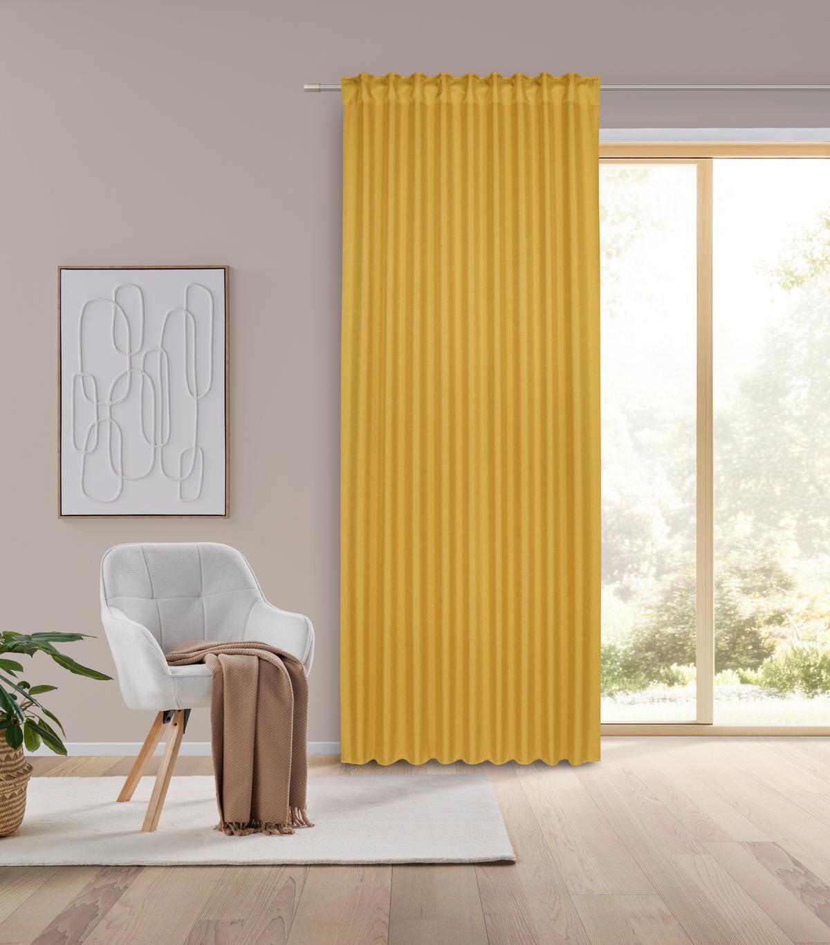 Fertigvorhang Andi ca. 140x245cm, 2 Stück - Gelb, Konventionell, Textil (140/245cm) - Modern Living