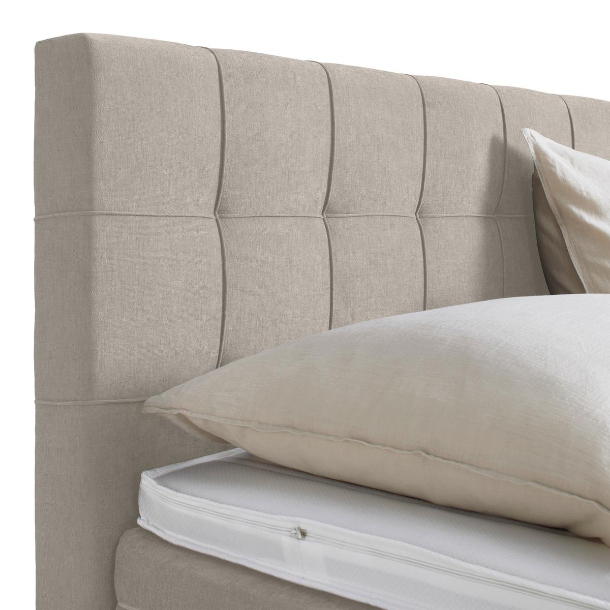 Boxspringbett Primo Taupe ca. 160x200cm - Taupe, KONVENTIONELL, Holz/Holzwerkstoff (160/200cm) - Premium Living