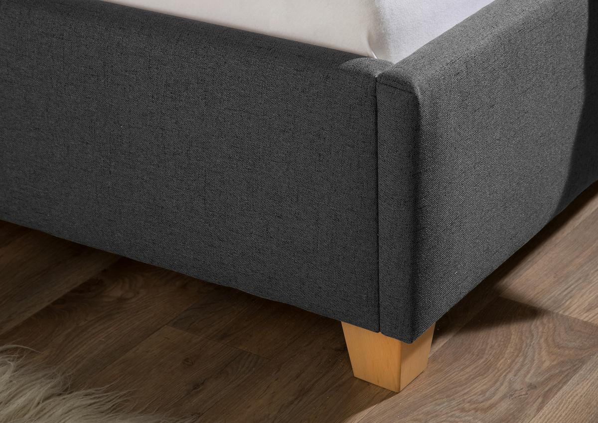 Polsterbett Tracy Anthrazit ca. 100x200 cm - Anthrazit/Naturfarben, MODERN, Holz/Textil (160/200cm) - Livetastic