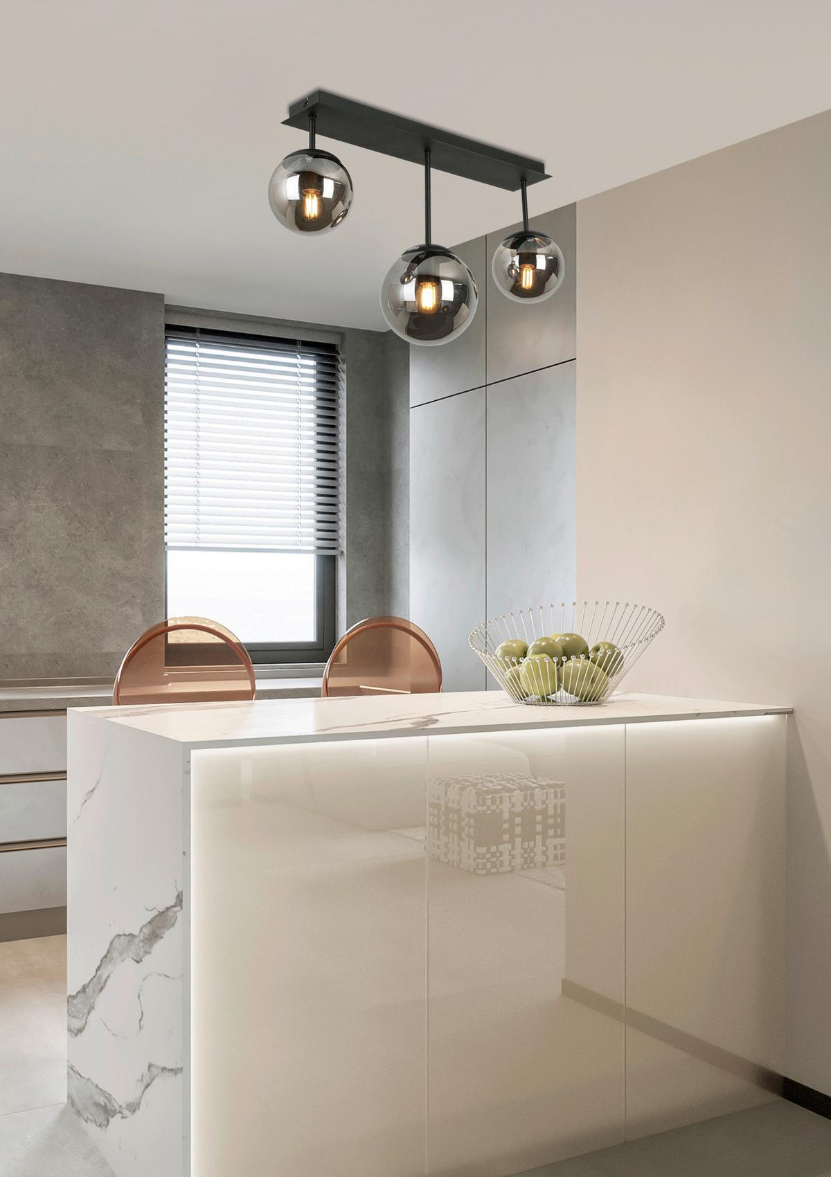 LAMPA SUFITOWA VICI - czarny/kolor chromowy, Trend, tworzywo sztuczne/metal (60/16/34,5cm) - Novel