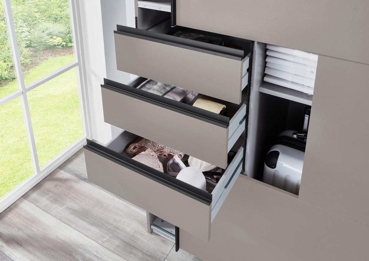 Schwebetürenschrank Saigon Beige/Greige - Greige/Beige, KONVENTIONELL, Glas/Holzwerkstoff (225/208/64cm) - Premium Living