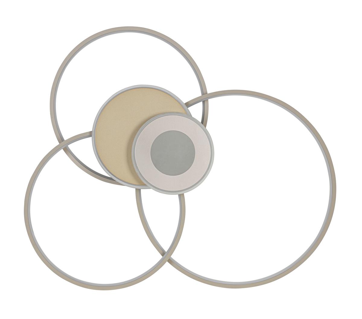 LED-Deckenleuchte Sehr Champagnerfarben max. 40 Watt - Sandfarben/Champagner, MODERN, Kunststoff/Metall (74/77/11cm) - Mömax