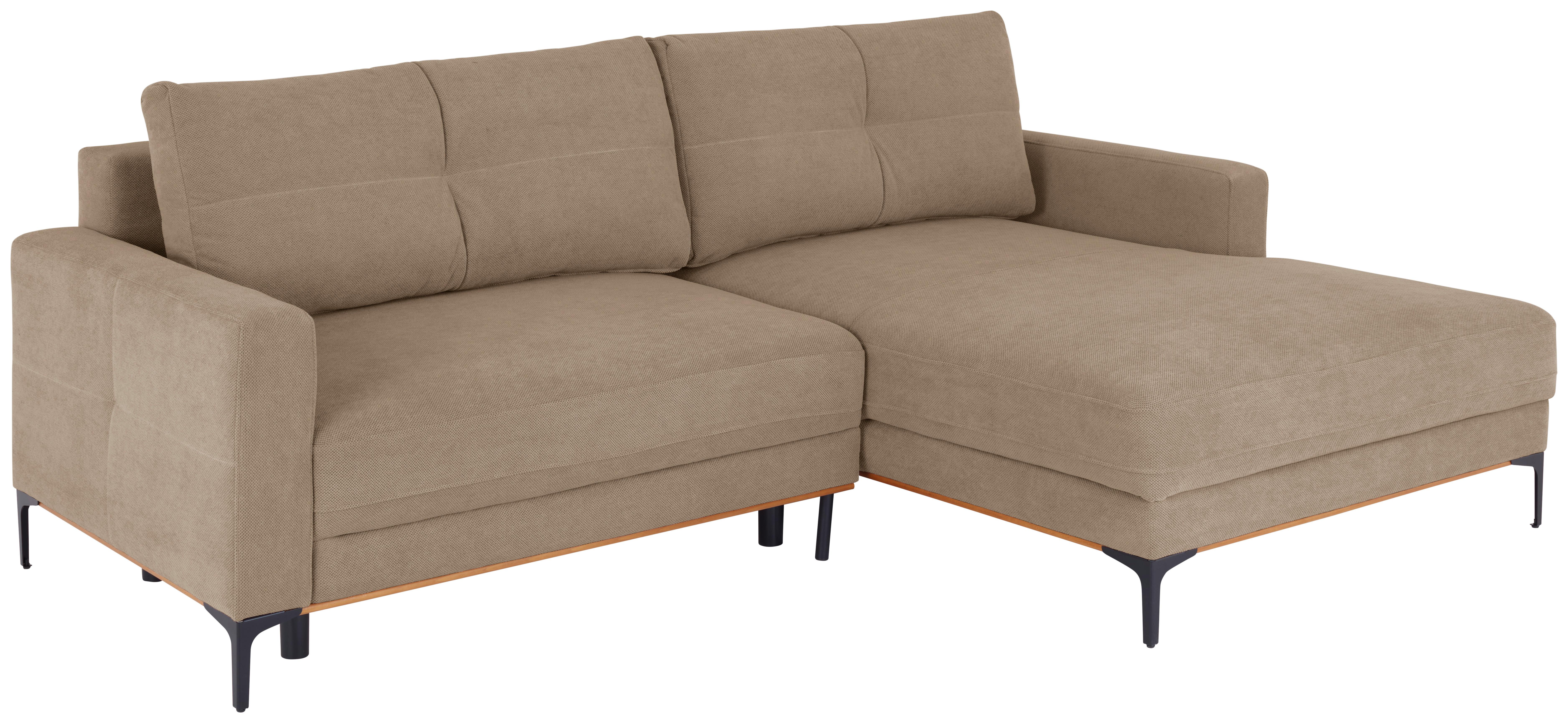 Kutna Garnitura Bergamo - svijetlo smeđa/crna, Moderno, tekstil/metal (238/162cm) - Ondega