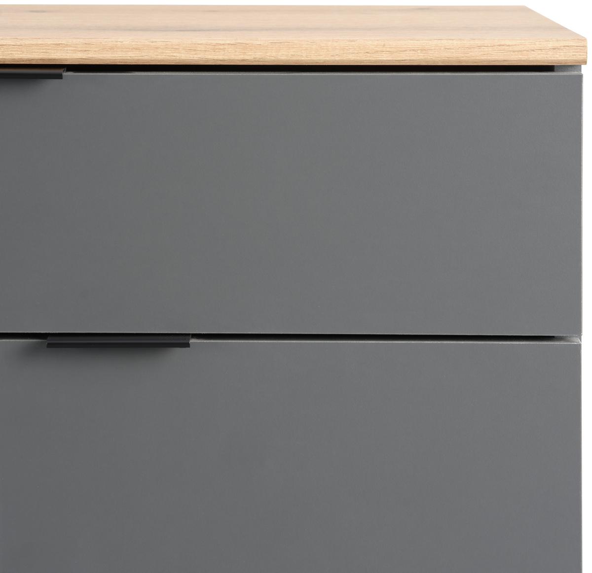 Comodă CLEVER - culoare lemn stejar/antracit, Modern, material pe bază de lemn (70/92/38cm) - Modern Living