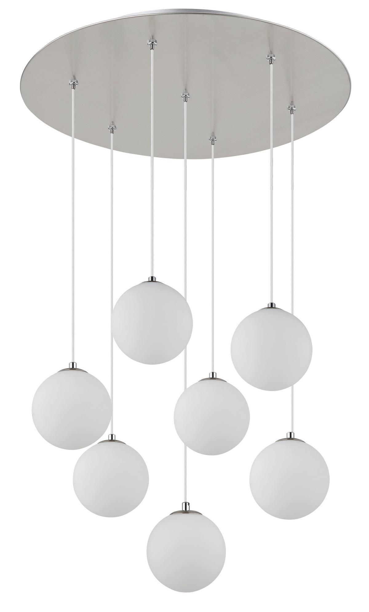 LED Függőlámpa 56140-7h - fekete/nikkelszínű, Design, műanyag/Üveg (55/120cm) - Globo
