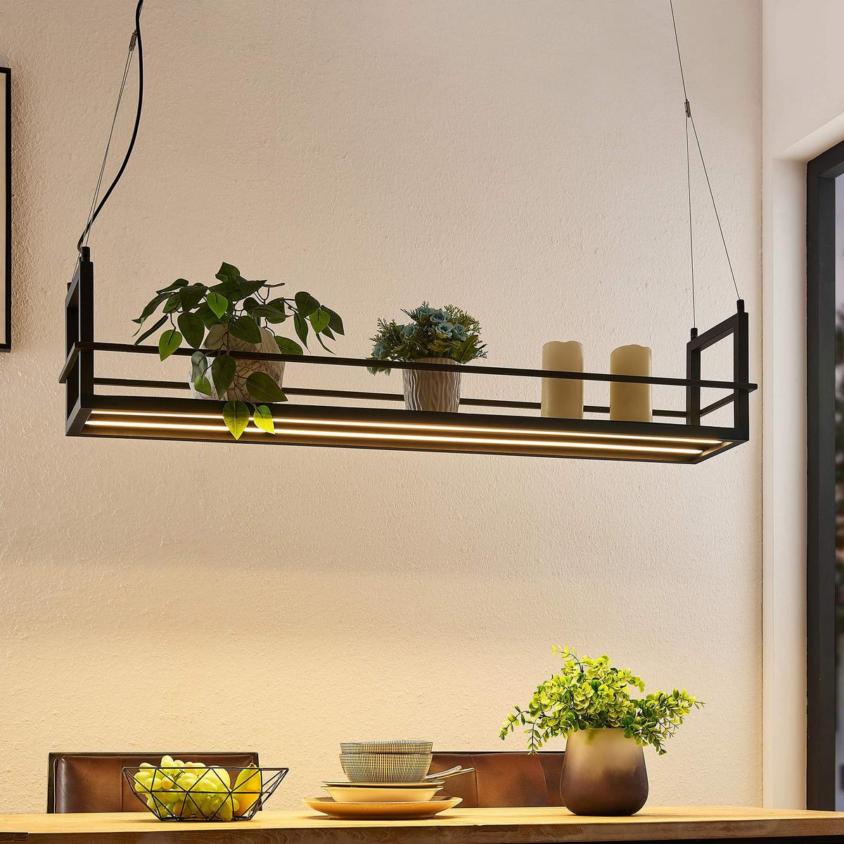 LAMPA WISZĄCA LED BURY *SBN* - czarny, Design, metal (118/22/150cm) - Novel