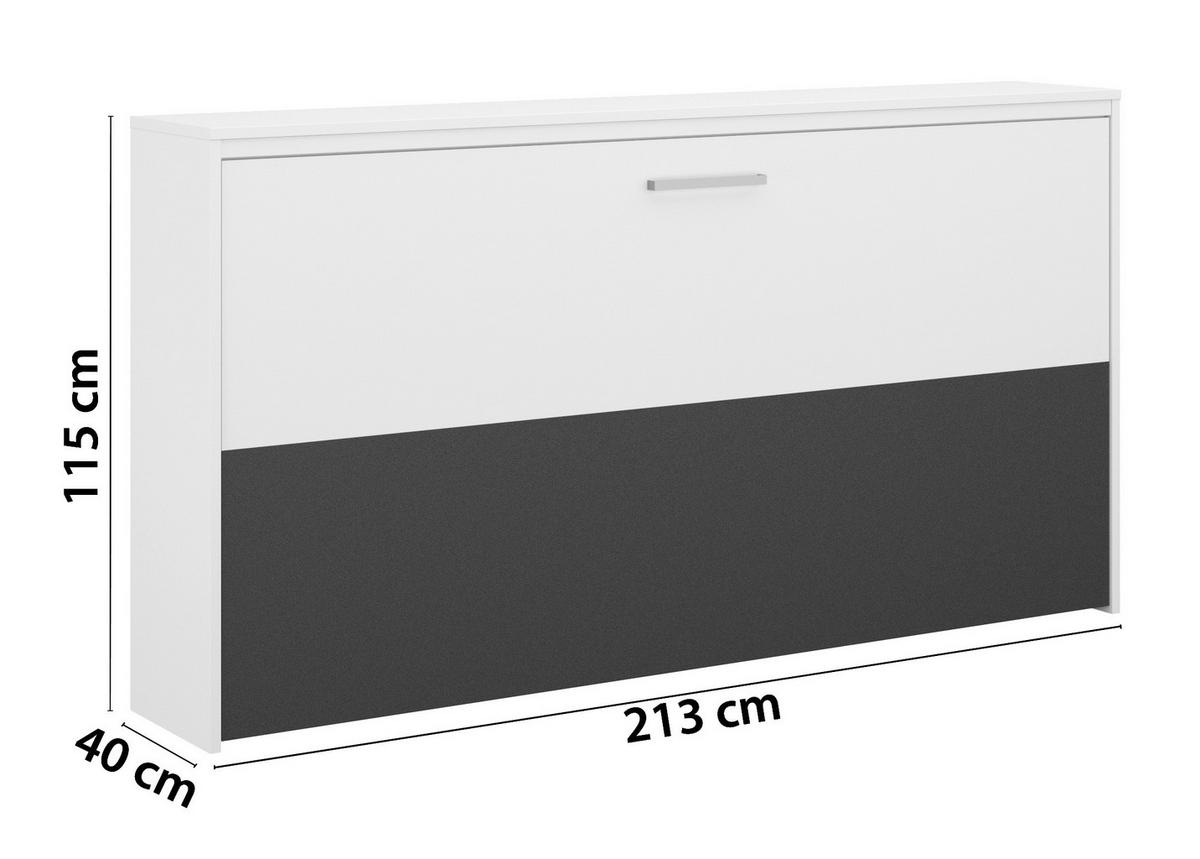 Klappbett "Albero" , weiß,grau - Weiß/Grau, Design, Holzwerkstoff (90/200cm) - Rauch Möbel