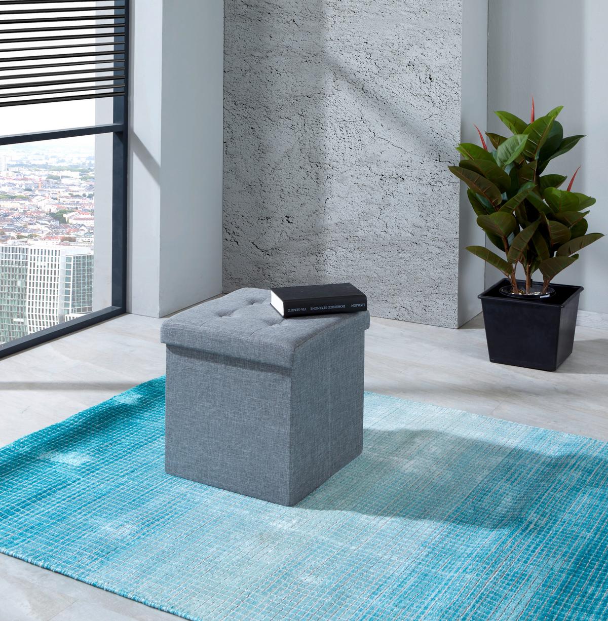 Taburet Franz - gri, Modern, textil/material pe bază de lemn (38/38/38cm) - Modern Living