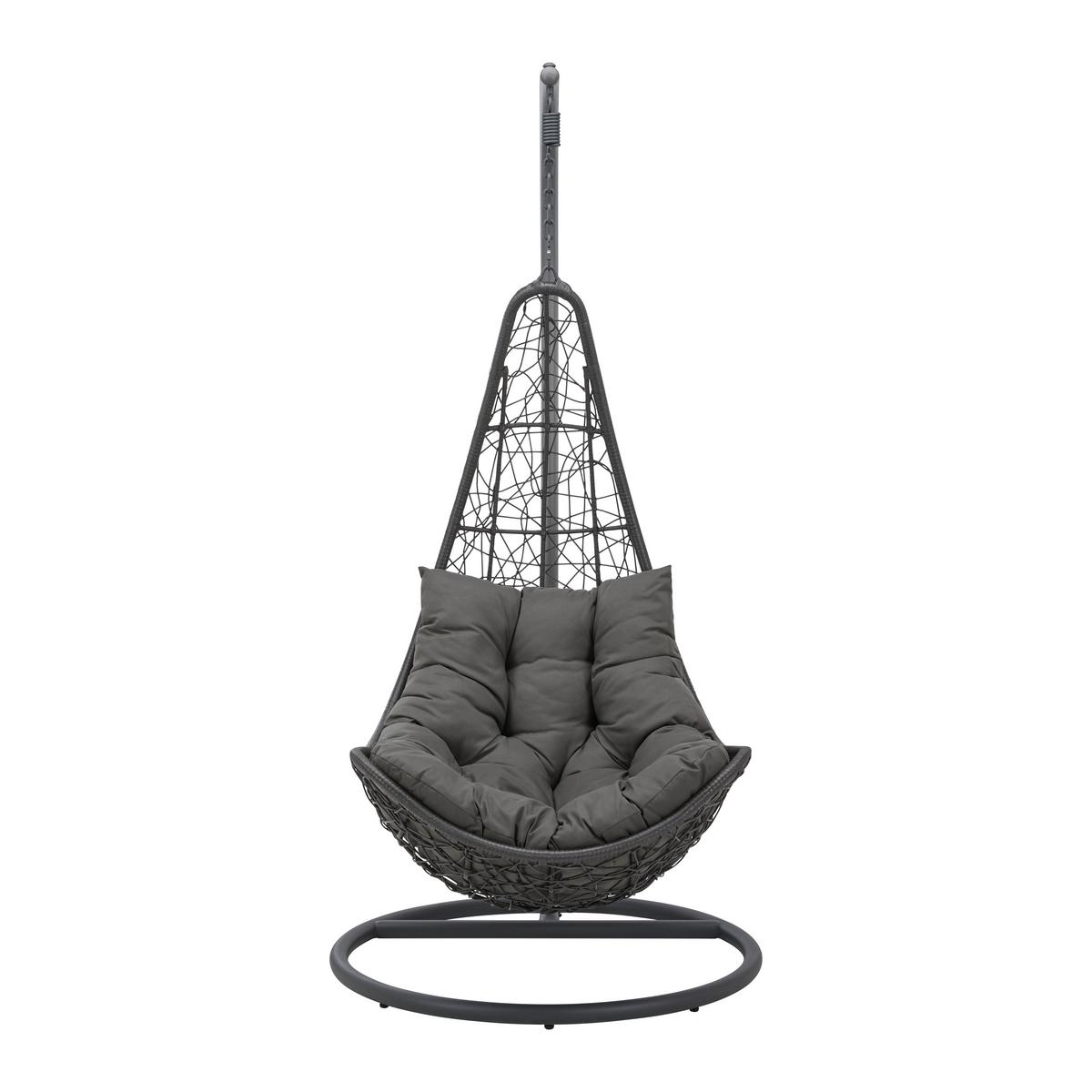 Függőfotel Rosi - sötétszürke, Modern, műanyag/textil (95/196/96cm) - Bessagi Garden