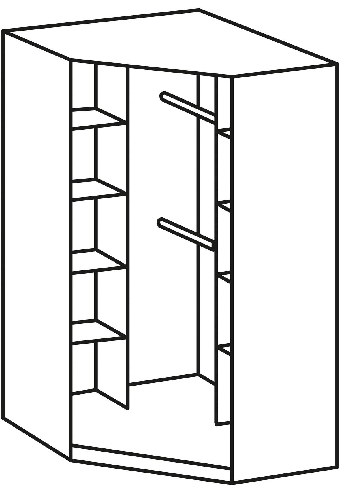 Kutni Ormar Imago - boje hrasta/boje aluminija, Konvencionalno, staklo/drvni materijal (95/199/95cm) - Modern Living