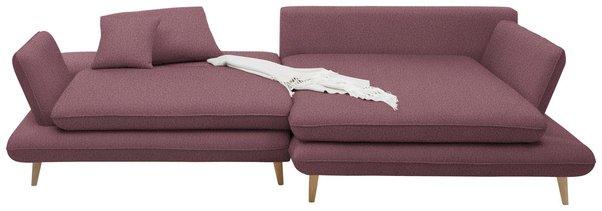Kutna Garnitura Monte - šljiva/prirodne boje, Romantično / ladanjski, tekstil/drvo (283/181cm) - Premium Living
