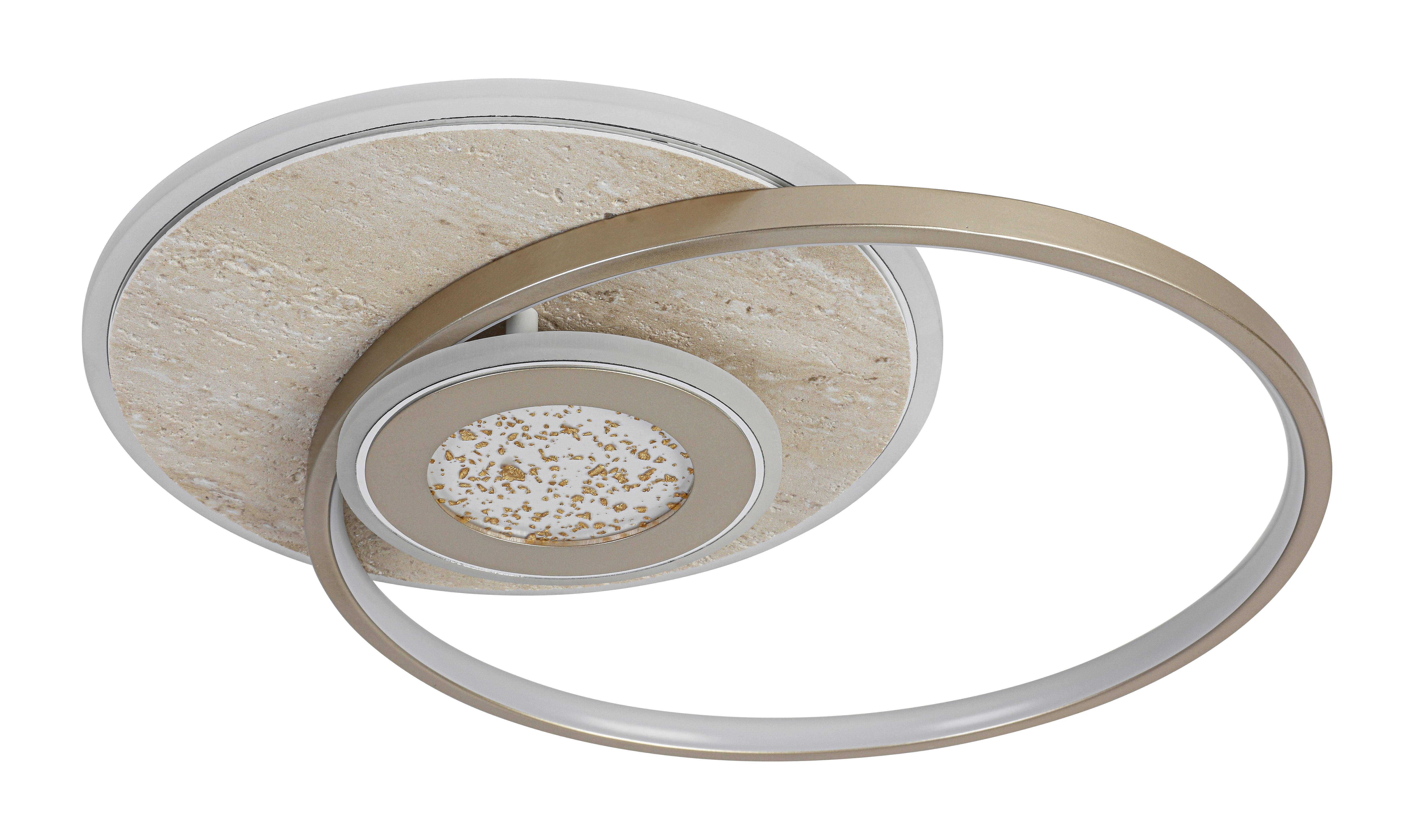LAMPA SUFITOWA LED TRAVARA *SBN* - kolor piaskowy/szampanowy, Design, kamień/tworzywo sztuczne (54,5/43/8cm) - Novel