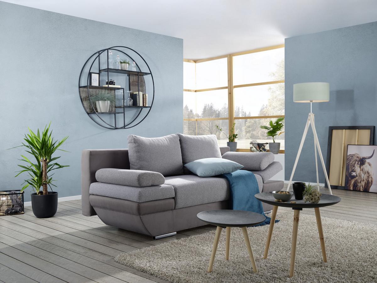 Stenski Regal Udai, Kovina, Mangov Les - rjava, Trendi, kovina/les (117/117/22cm) - Premium Living