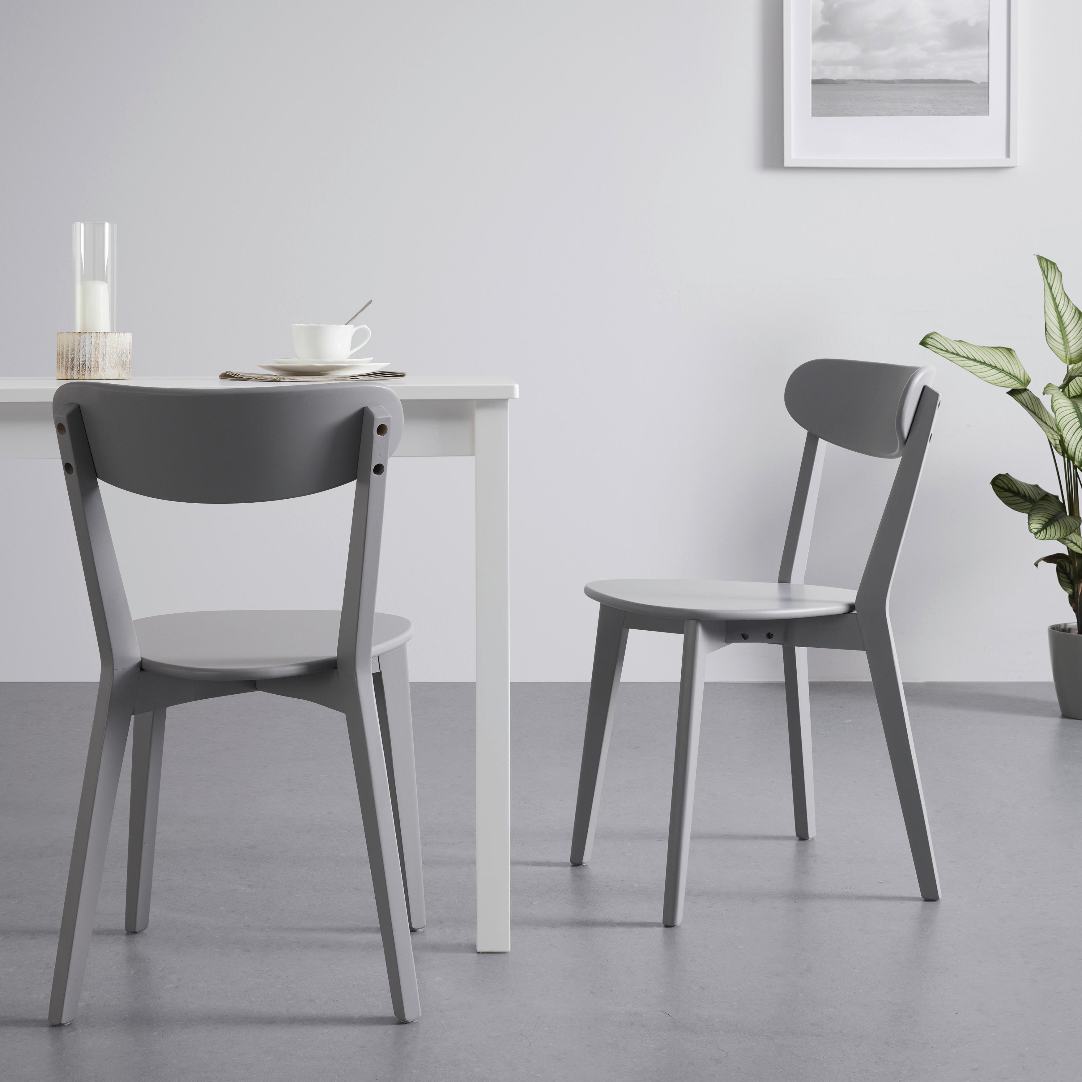 Stuhl-Set Lorca Grau Holz massiv - Grau, MODERN, Holz (45/79/52cm) - Bessagi Home