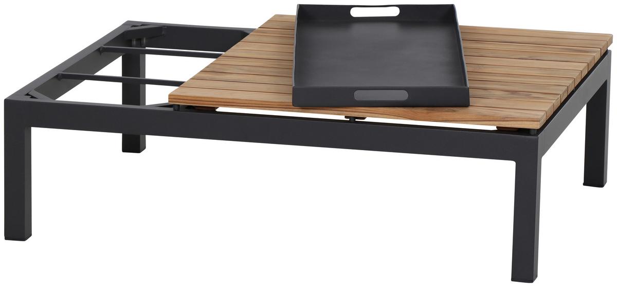 Modul-Loungegarnitur 5-tlg. Grau Teakholz - Anthrazit/Grau, KONVENTIONELL, Holz/Textil - Siena Garden