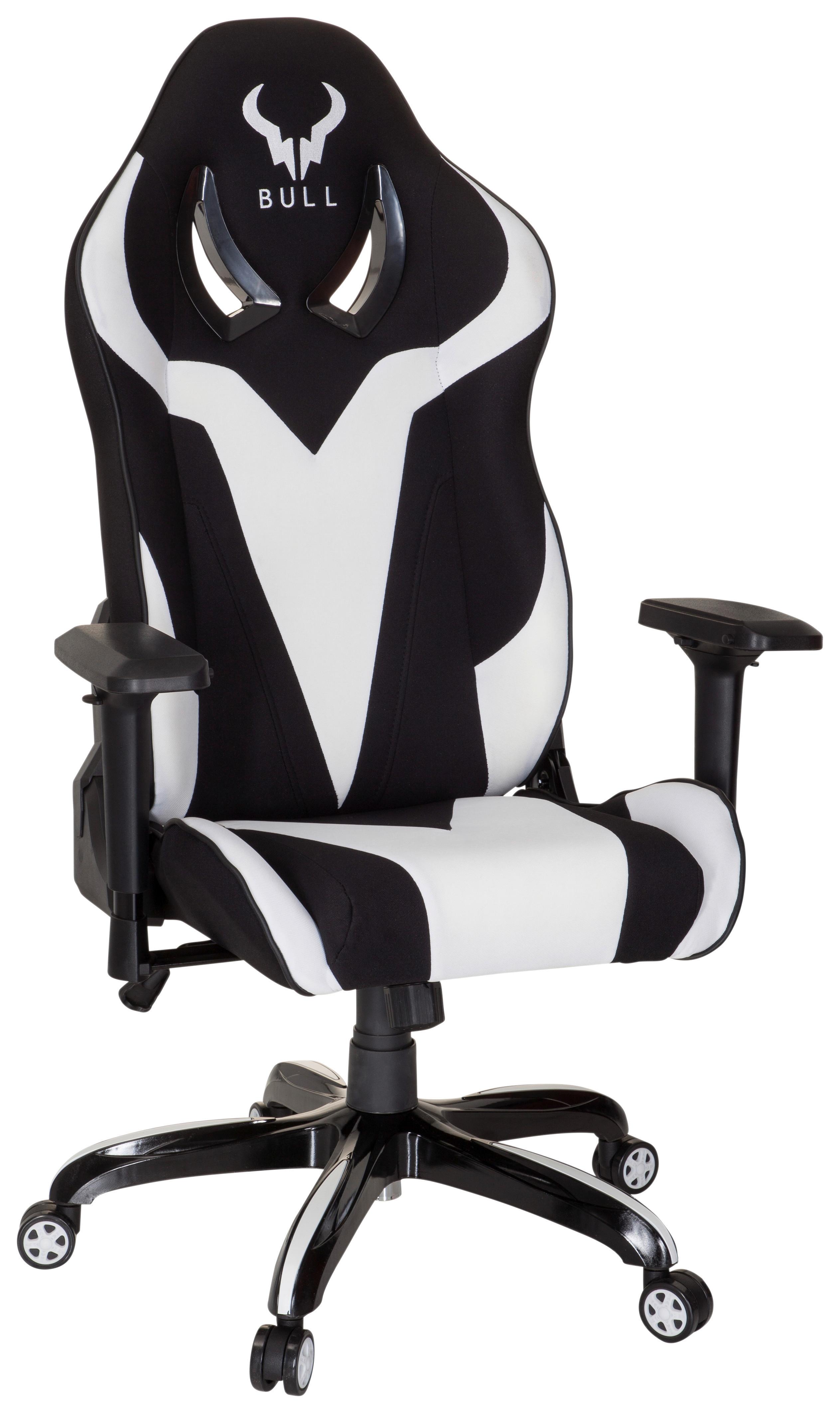Gaming Stol Promoter Ii, Črna, Bela - črna/bela, Moderno, umetna masa/tekstil (74/133/67cm) - MID.YOU