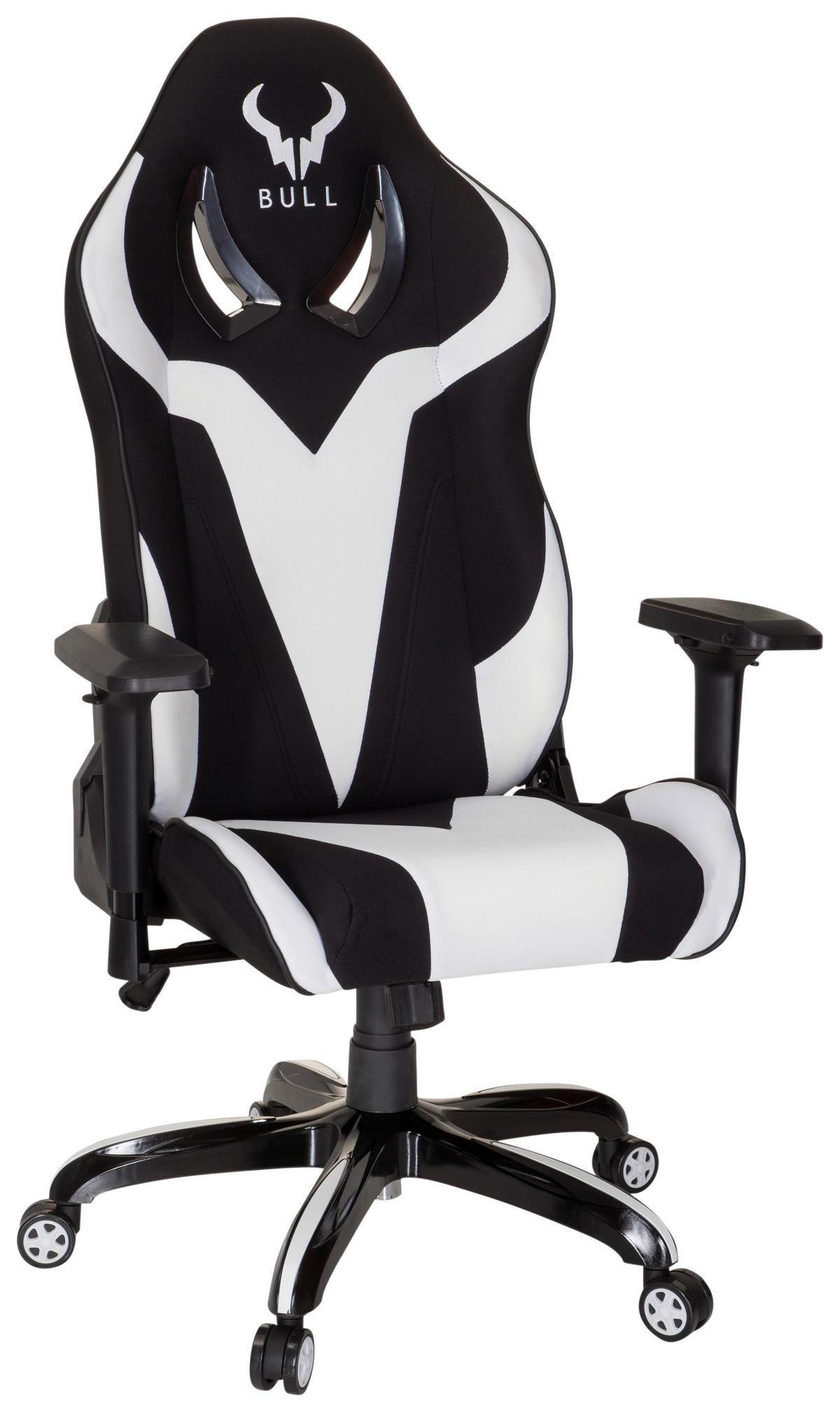 Gaming Stol Promoter Ii, Črna, Bela - črna/bela, Moderno, umetna masa/tekstil (74/133/67cm) - MID.YOU