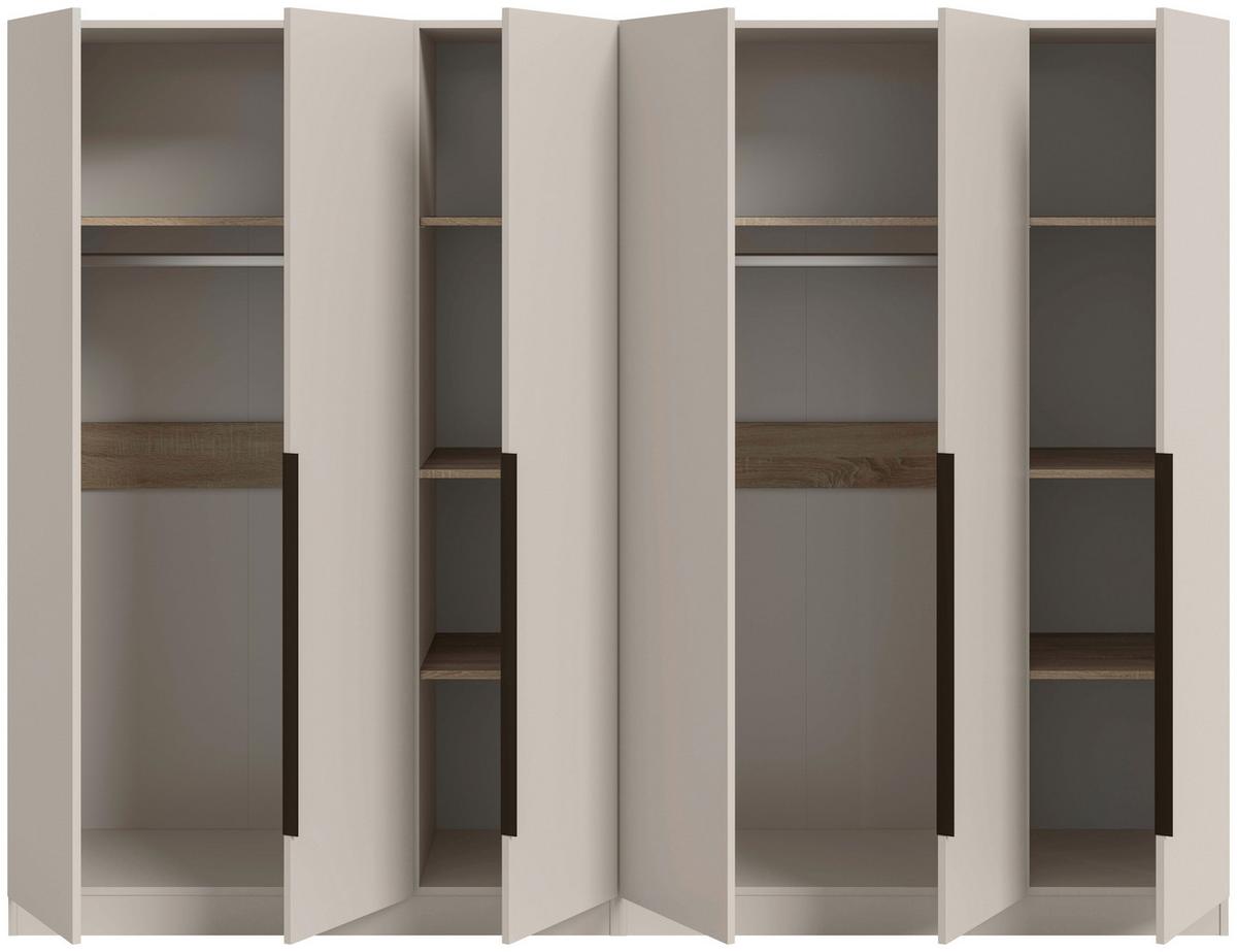 Drehtürenschrank KOPENHAGEN Kaschmir - Kaschmir/Schwarz, MODERN, Holzwerkstoff/Kunststoff (240/181/52cm) - Livetastic